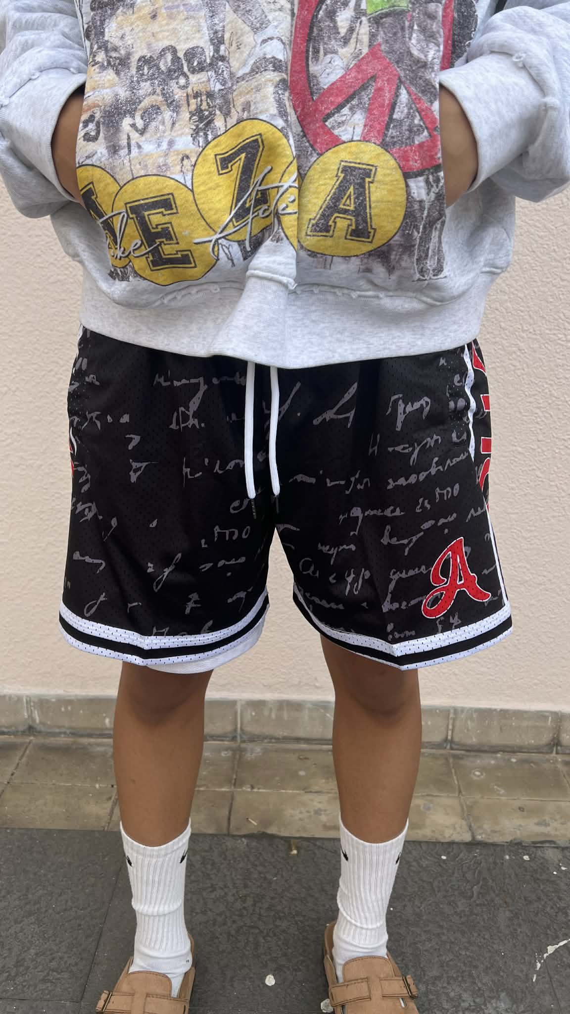 Warlord Script Mesh Shorts