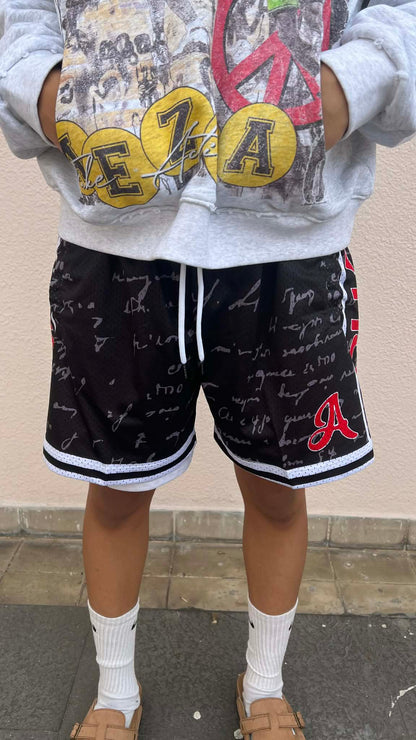 Warlord Script Mesh Shorts